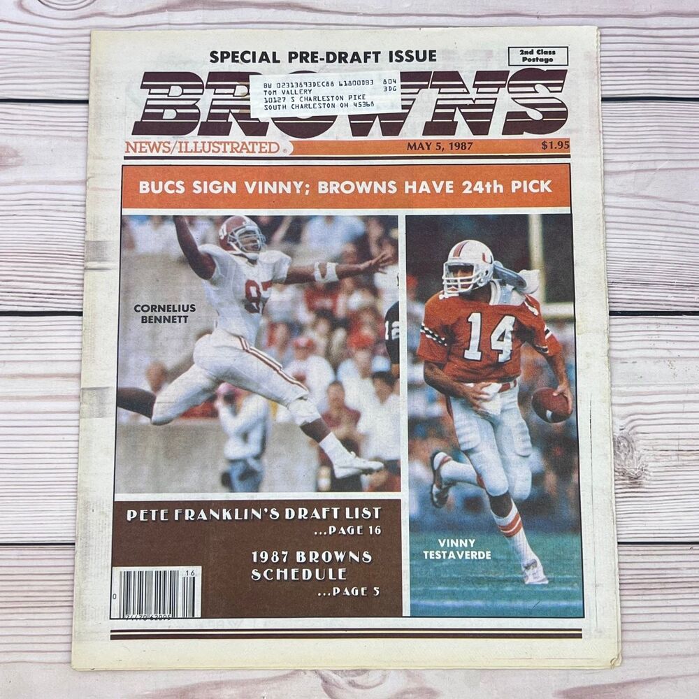 1987 Cleveland Browns News/Illustrated NFL Pre-Draft Testaverde Bennett Harbaugh
